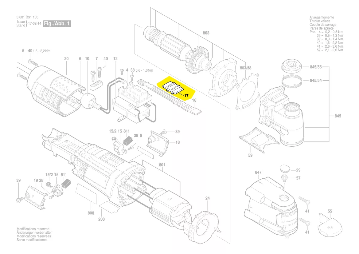 Curseur commande interrupteur réf. 2 609 100 915